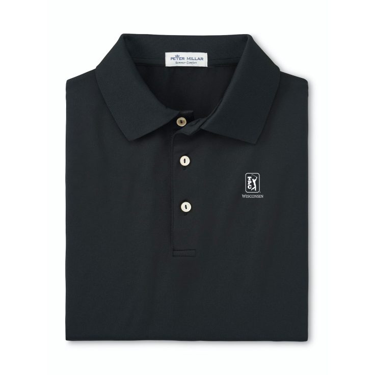 Men's Peter Millar Solid Performance Jersey Polo Sean Self-Collar